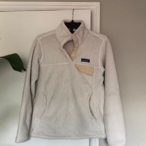 White Patagonia Re-Tool Snap-T fleece Pullover